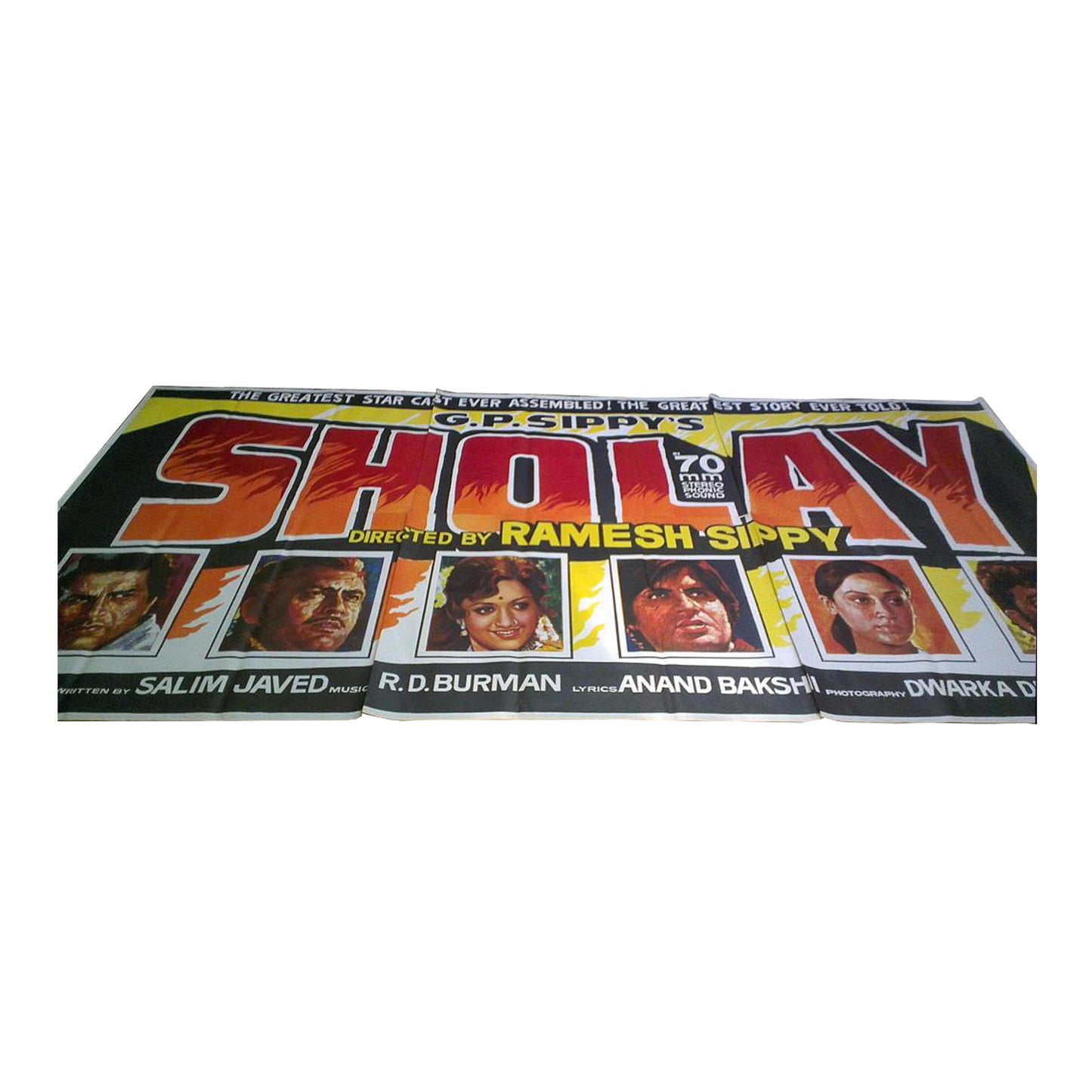 SHOLAY :Bollywood original movie poster 1984 Amitabh Bachchan,Dharmendra 6 SHEET