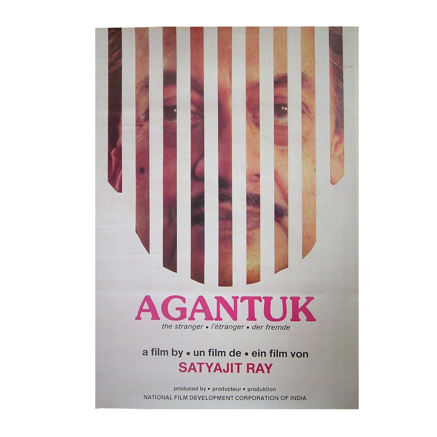 AGANTUK :Bollywood original SATYAJIT RAY movie poster 1991 Utpal Dutt,Mamata