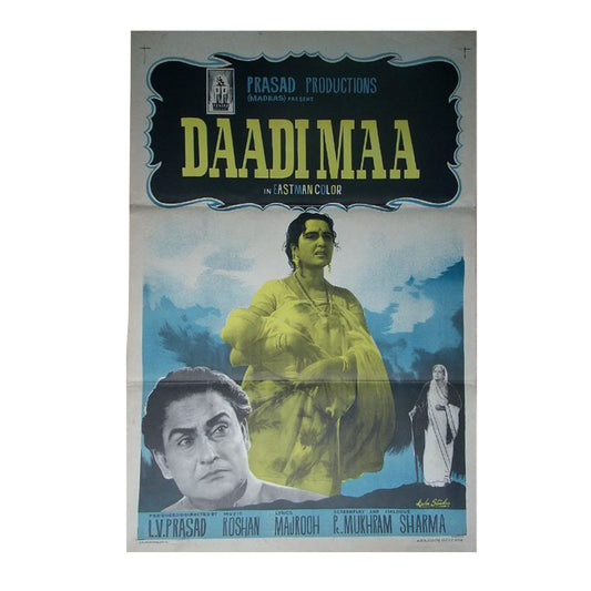 DAADI MAA :Bollywood original movie poster 1966 Ashok Kumar,Bina Rai