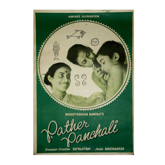 PATHER PANCHALI :Bollywood original SATYAJIT RAY movie poster 1955 (English)