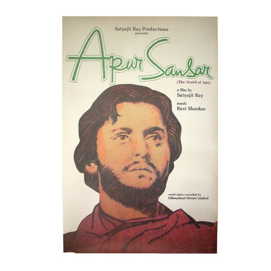 APUR SANSAR :Bollywood original SATYAJIT RAY movie poster 1959 Soumitra,Sharmila Tagore