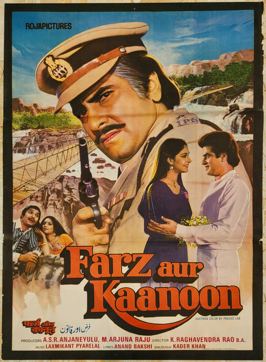 FARZ AUR KANOON :Bollywood original movie poster 1982 Jeetendra,Hema Malini,Rati Agnihotri