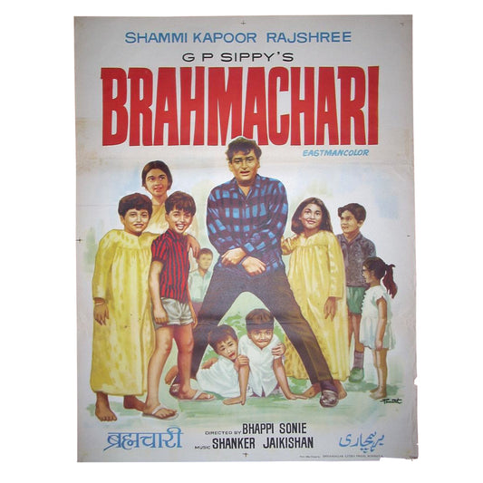 BRAHMACHARI :Bollywood original movie poster 1968 Shammi Kapoor,Rajshree