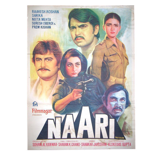 NAARI : Bollywood original movie poster 1981 Rakesh Roshan,Sarika,Neeta Mehta