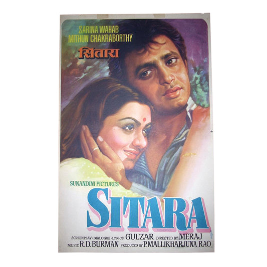 SITARA : Bollywood original movie poster 1980 Mithun Chakraborty,Zarina Wahab