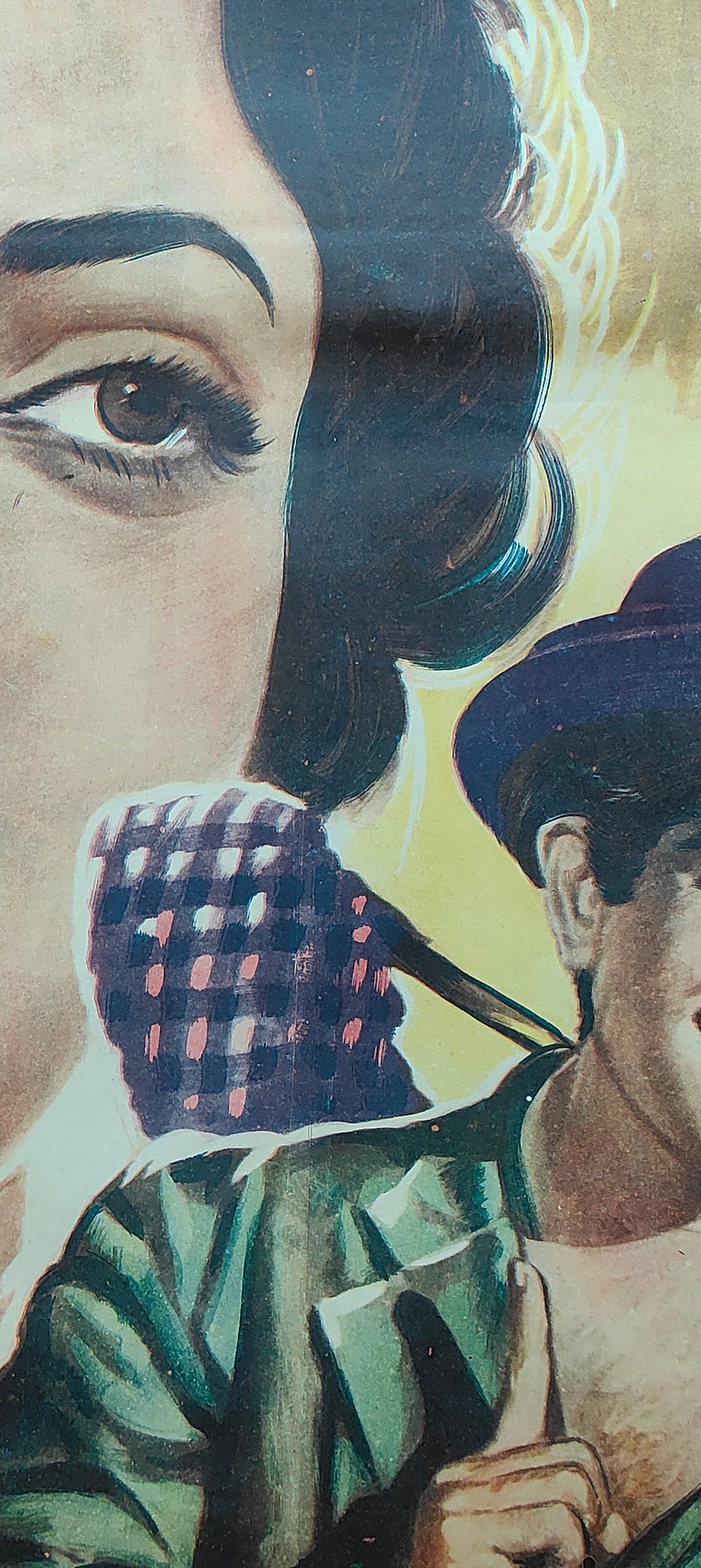 Original 1955 Shree 420 Bollywood Movie Poster Raj Kapoor Nargis Nadira R.K. Films Shanker Jaikishan Vintage Hindi Film