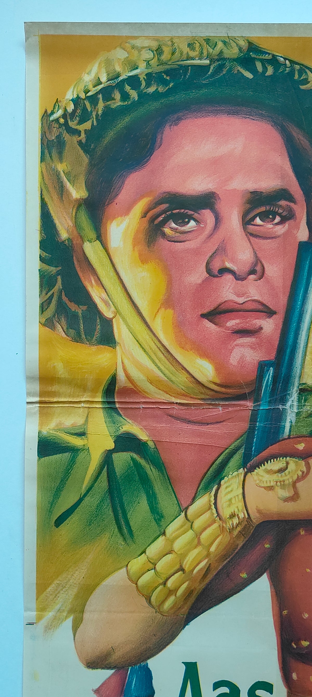Original 1961 Aas Ka Panchhi Bollywood Movie Poster Rajendra Kumar Vyjayanthimala Vintage Hand Painted Hindi Film J Om Prakash