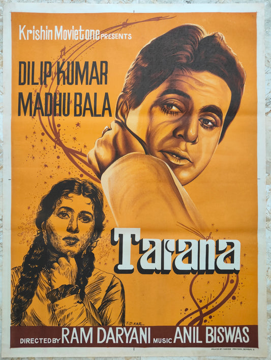 TARANA :Bollywood original movie poster 1951 Dilip Kumar,Madhubala