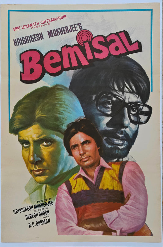 BEMISAL : Bollywood original movie poster 1982 Amitabh Bachchan,Rakhee,Vinod Mehra