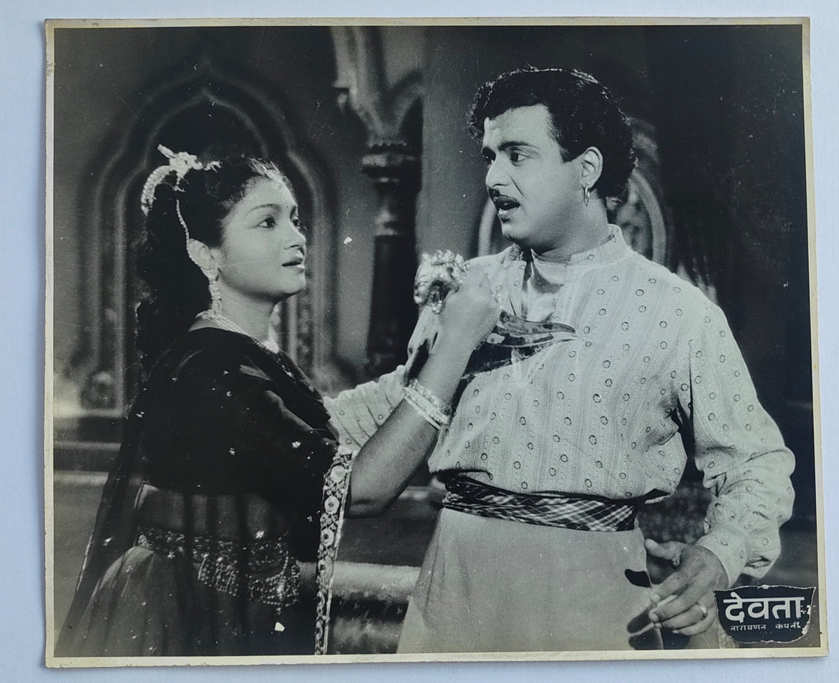 Original 1956 Devta Bollywood Lobby Card Vyjayanthimala Gemini Ganesan Pattanna