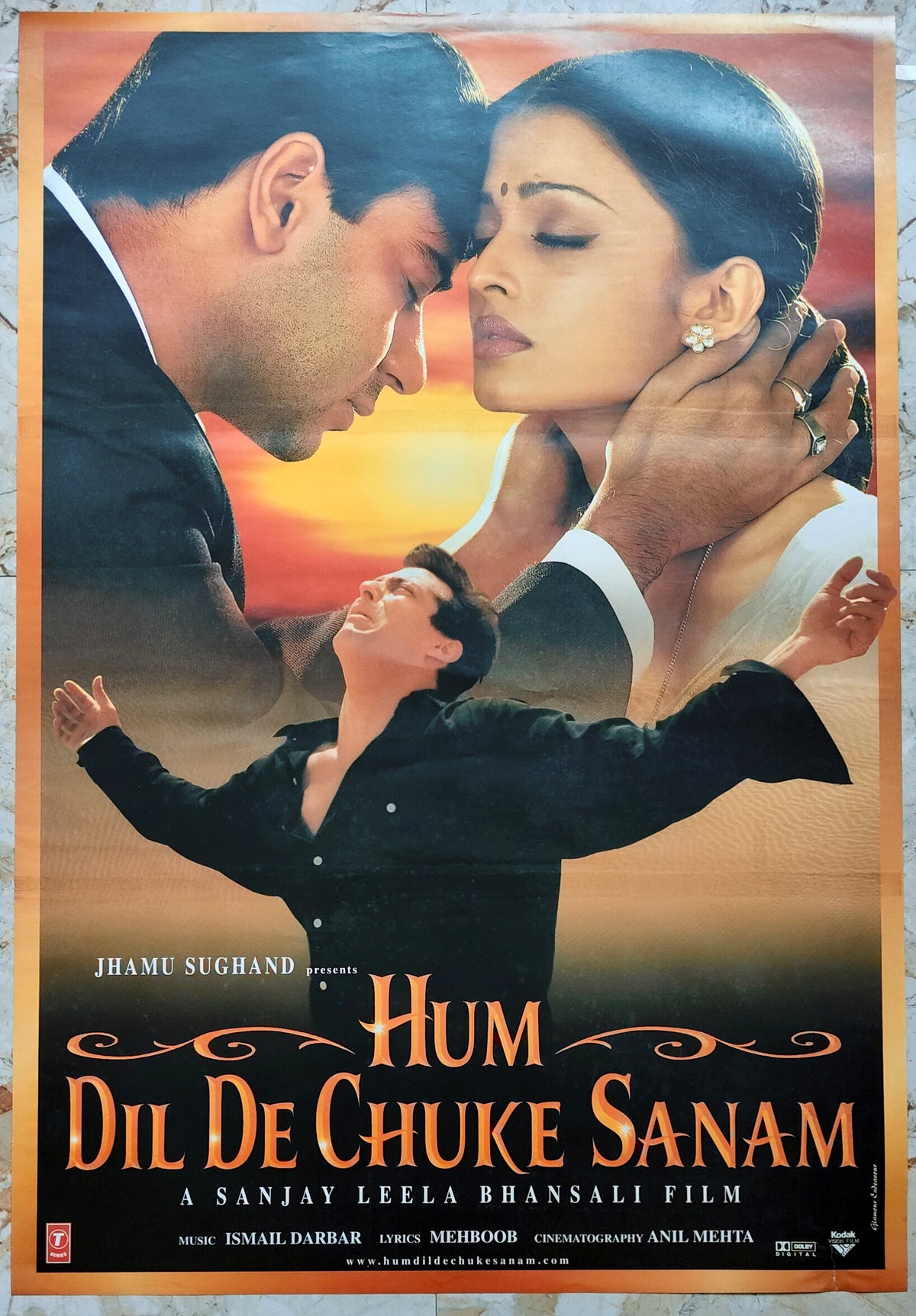 Original Hum Dil De Chuke Sanam 1999 Bollywood Poster Sanjay Leela Bhansali Salman Khan Aishwarya Rai Ajay Devgn